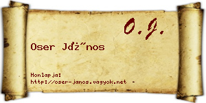 Oser János névjegykártya